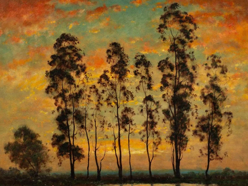 1878-Dedrick Brandes Stuber - Bagliore dorato, paesaggio